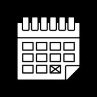 Date Glyph Inverted Icon vector