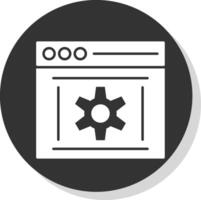 Optimization Glyph Grey Circle Icon vector