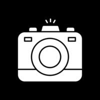 Photo Camera Glyph Inverted Icon vector