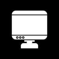 Monitor Glyph Inverted Icon vector