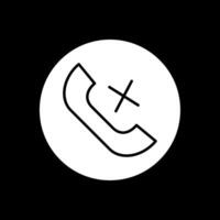 Missed Call Glyph Inverted Icon vector