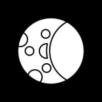 Moon Phase Glyph Inverted Icon vector