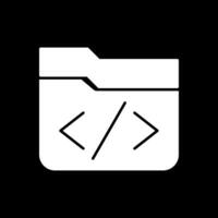 Coding Glyph Inverted Icon vector