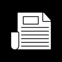 Document Glyph Inverted Icon vector