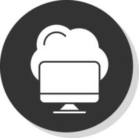 Cloud Computing Glyph Grey Circle Icon vector