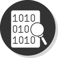 Code Search Glyph Grey Circle Icon vector