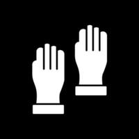 Gloves Glyph Inverted Icon vector