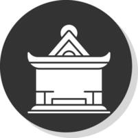 Pavilion Glyph Grey Circle Icon vector