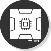 Motherboard Glyph Grey Circle Icon vector