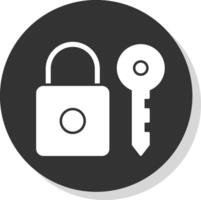 Key Glyph Grey Circle Icon vector