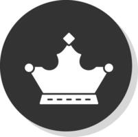 Monarchy Glyph Grey Circle Icon vector