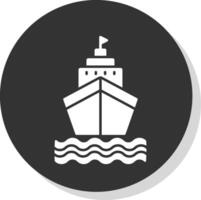 Ship Glyph Grey Circle Icon vector