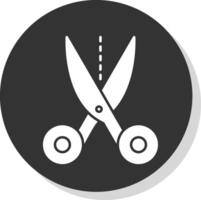 Scissors Glyph Grey Circle Icon vector