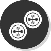botones glifo gris circulo icono vector