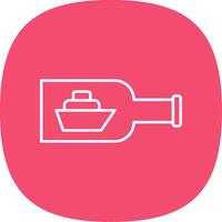 Ship In A Bottle Line Curve Icon vector