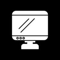 Monitor Glyph Inverted Icon vector