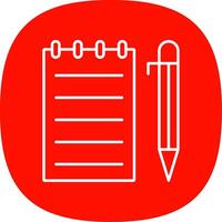 Notes Line Curve Icon vector