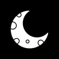 icono de glifo de media luna invertido vector