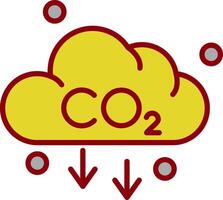 co2 línea icono de dos colores vector