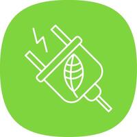 Power Plug Line Curve Icon vector