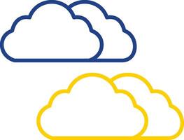 Cloudy Line Two Color Icon vector