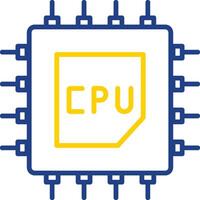 Processor Line Two Color Icon vector