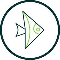 Fish Line Circle Icon vector