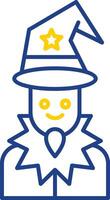 Wizard Line Two Color Icon vector