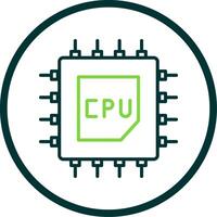 Processor Line Circle Icon vector