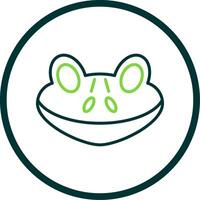 Frog Line Circle Icon vector