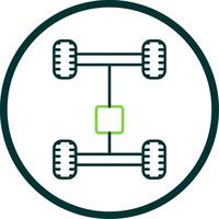 Axletree Line Circle Icon vector