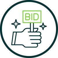 Bid Line Circle Icon vector
