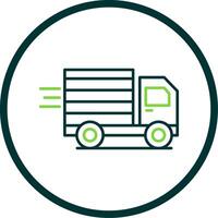 Cargo Truck Line Circle Icon vector