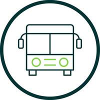 Bus Line Circle Icon vector