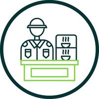 Canteen Line Circle Icon vector