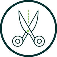 Scissors Line Circle Icon vector