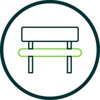 Bench Line Circle Icon vector
