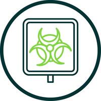 Biohazard Line Circle Icon vector