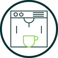 café fabricante línea circulo icono vector