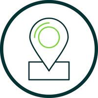 Map Line Circle Icon vector