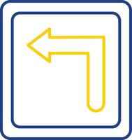 Turn Left Line Two Color Icon vector