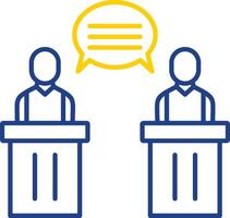 Debate Line Two Color Icon vector