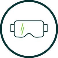 vr lentes línea circulo icono vector