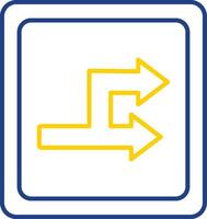 Bidirectional Line Two Color Icon vector