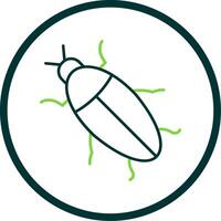 Cockroach Line Circle Icon vector