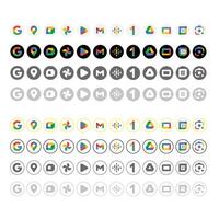 vector updated and full google apps icons logos set