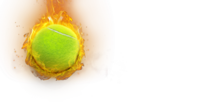 tennis palla su fuoco trasparente png