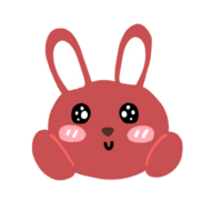 rosso coniglio cartone animato coniglietto testa cartone animato illustrazione png