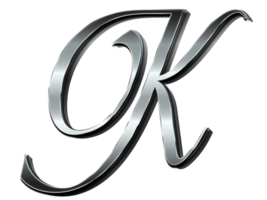 Letter K Calligraphic Metal Style png