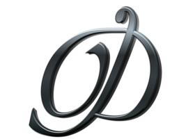 Letter D Metallic Effects png